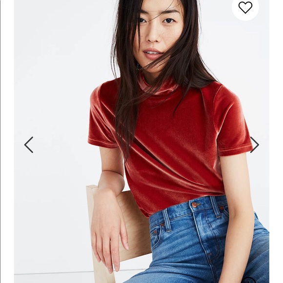 Madewell Tops - Madewell short sleeve Velvet Mockneck Tee small